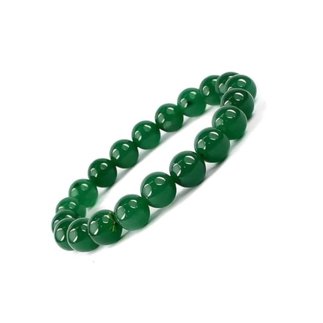 CRYSTOORA 8MM Green Jade Healing Crystal Bracelet 8MM